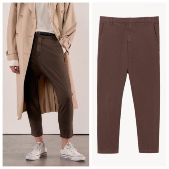NWT Nili Lotan Paris Pant Chocolate Brown‎ Women Size 10 - Picture 1 of 10